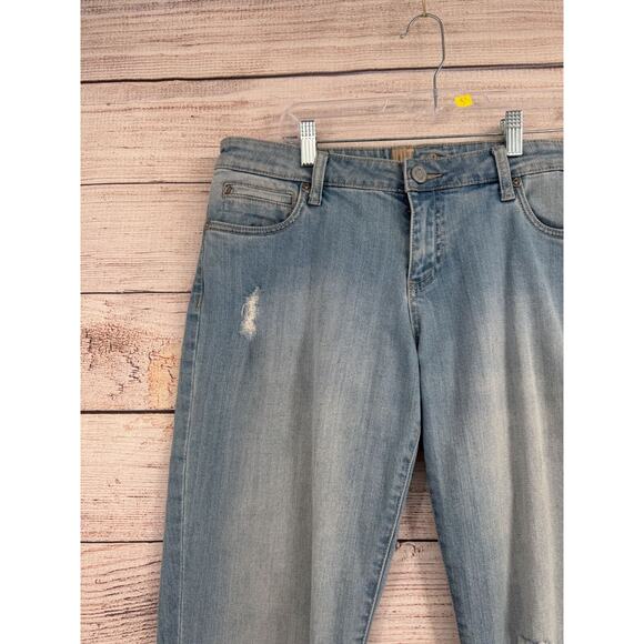 Kut from the Kloth Katy Boyfriend Distressed Jeans Women's‎ 12 Blue Light Wash - Picture 3 of 13